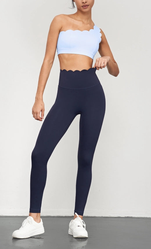 Helena Scallop One Shoulder Sports Bra & Legging Set