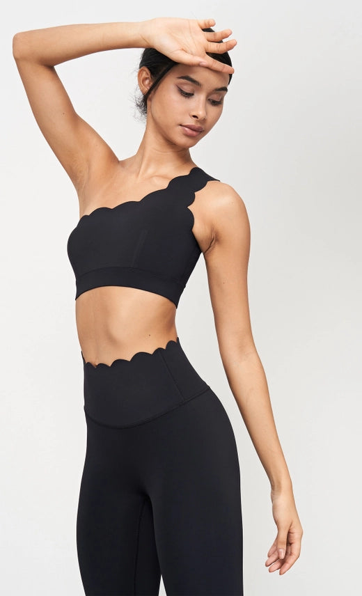 Helena Scallop One Shoulder Sports Bra & Legging Set