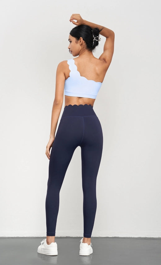 Helena Scallop One Shoulder Sports Bra & Legging Set