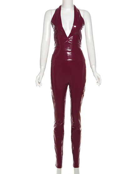 She Shinin' Faux Leather 2 Piece Bodysuit and Leggings